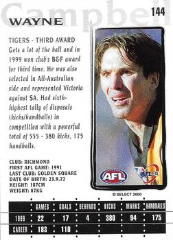 2000 Select AFL Millennium #144 Wayne Campbell Back